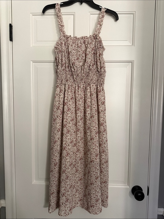 Dresses & Skirts - Floral Smocked Midi Sundress in Dusty Rose